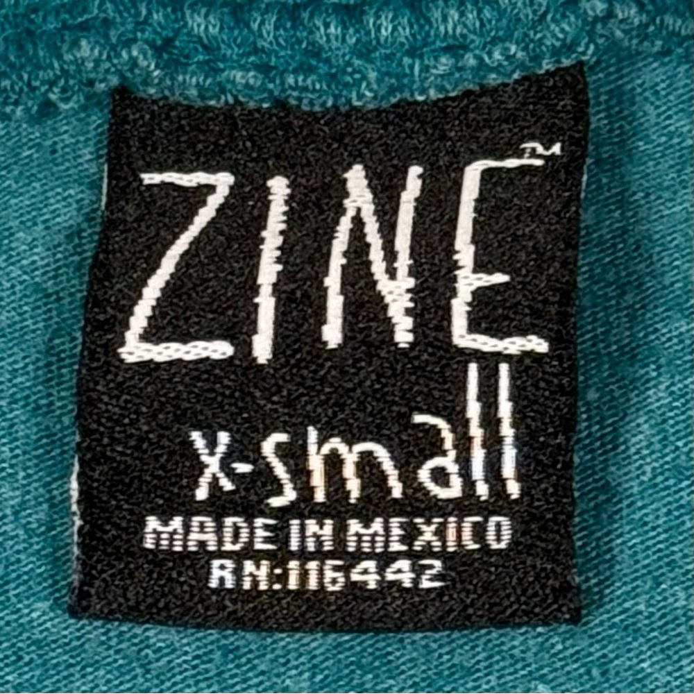 Zine Teal V-Neck Short Sleeve Tee - Picture 9 of 10